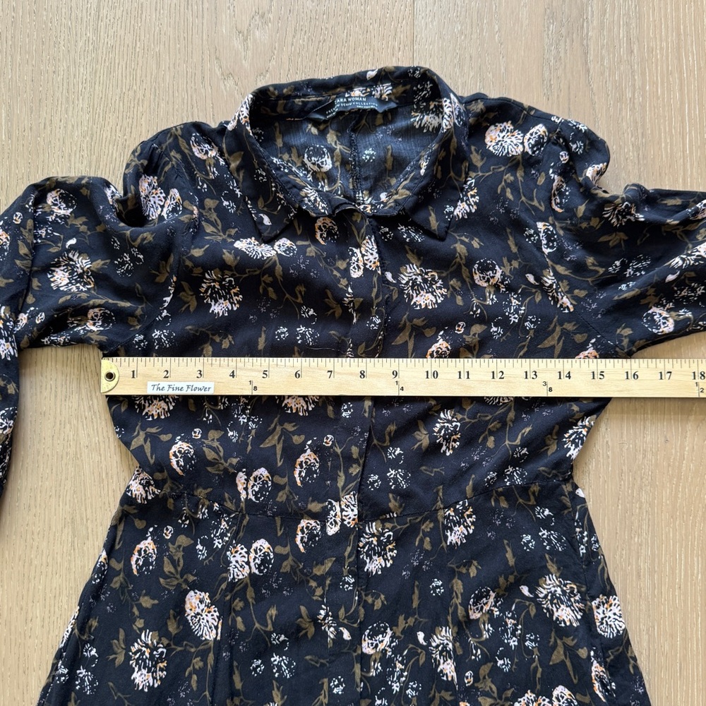 Zara Woman Dandelion Print Button Front Dress - Picture 4 of 7